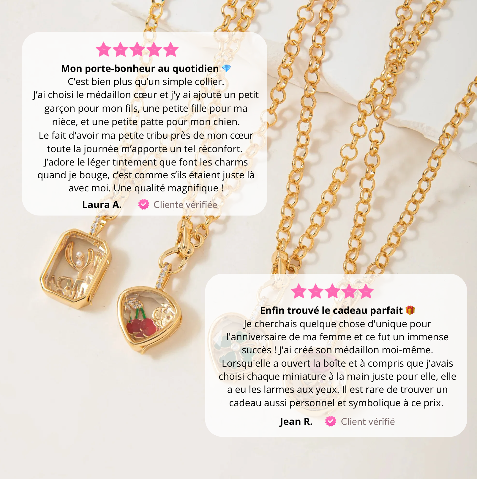 Carte Cadeau pour un Collier Médaillon à Personnaliser avec ses Breloques